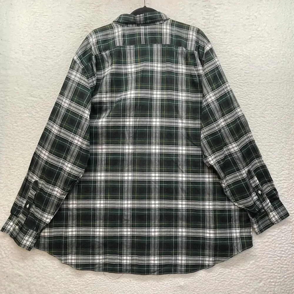 Polo Ralph Lauren Shirt Mens 3XB Green Plaid Big & Tall Long Sleeve Button Down - Picture 2 of 12